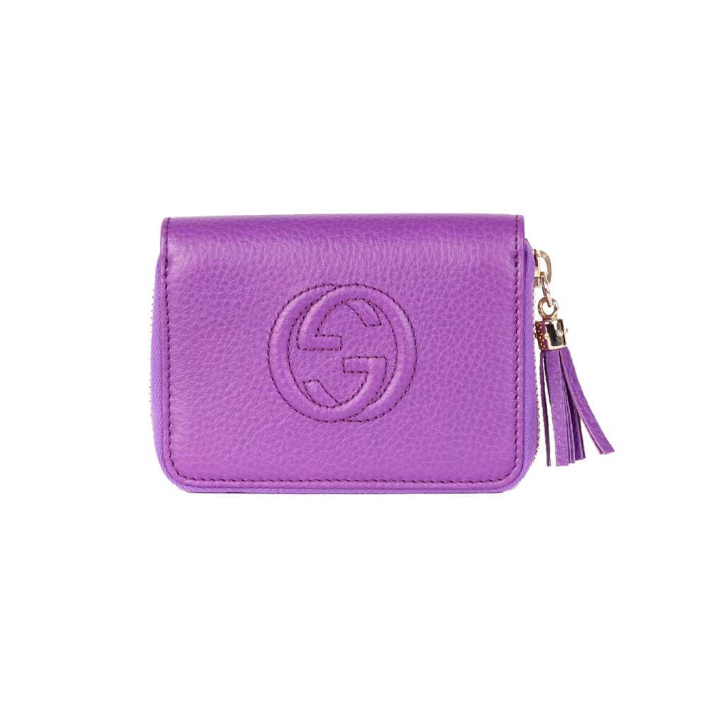 GUCCI Soho Leather Wallet Small Purple – NEW | Luxity